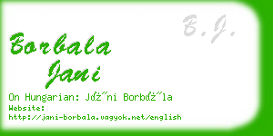 borbala jani business card